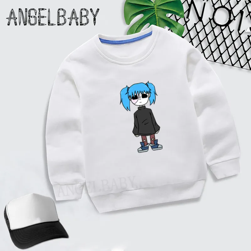 Детские толстовки с капюшоном с принтом персонажа игры Салли; свитер для мальчиков и девочек; Детские осенние Топы; хлопковая одежда для малышей; KYT5275