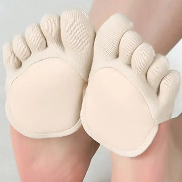 1Pair Black Pink White Summer Women Cotton Five Finger Toe Sock Hosiery Invisible Slippers Harajuku Funny Cute Cartoon nude