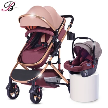 

Multi-function High Landscape 2 In 1 Baby Stroller Baby Pushchair Infant Carrier Baby Cradle Safety Carseat