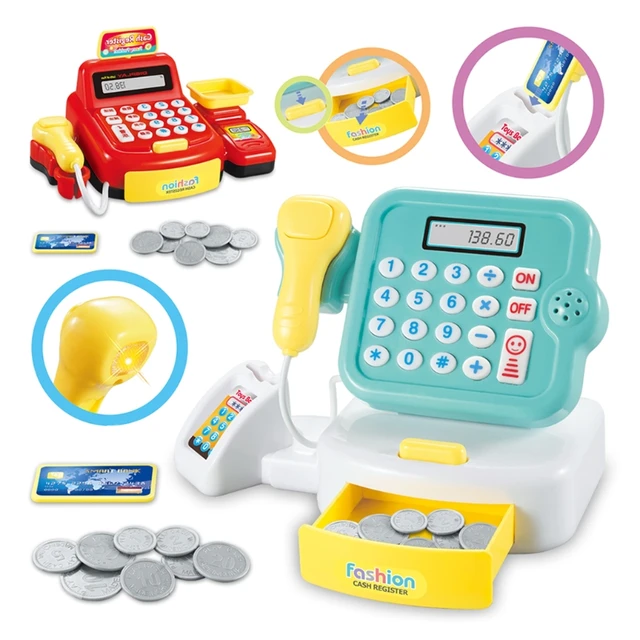 Mini Cash Register Baby Montessori Educational Game Toy for Kids Role Play Supermarket Cashier Children Toys Brain Training 1