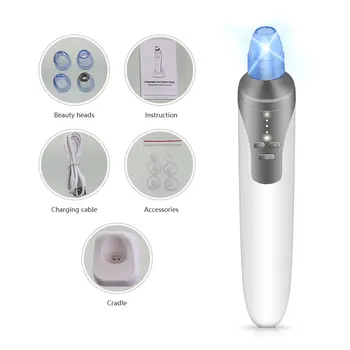 

USB Rechargeable Vacuum Blackhead Remover Facial Vacuum Blackhead Suction Machine Facial Skin Care Beauty Device