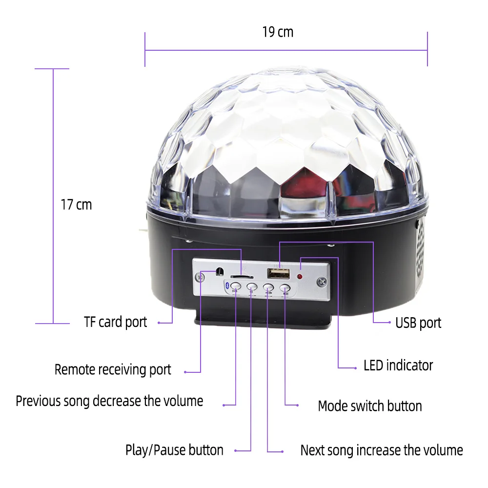 Диско шар светильник светодиодный Bluetooth динамик вечерние светильник MP3-плеер лазерная проекционная лампа DJ сценический светильник ing эффект для рождественского декора