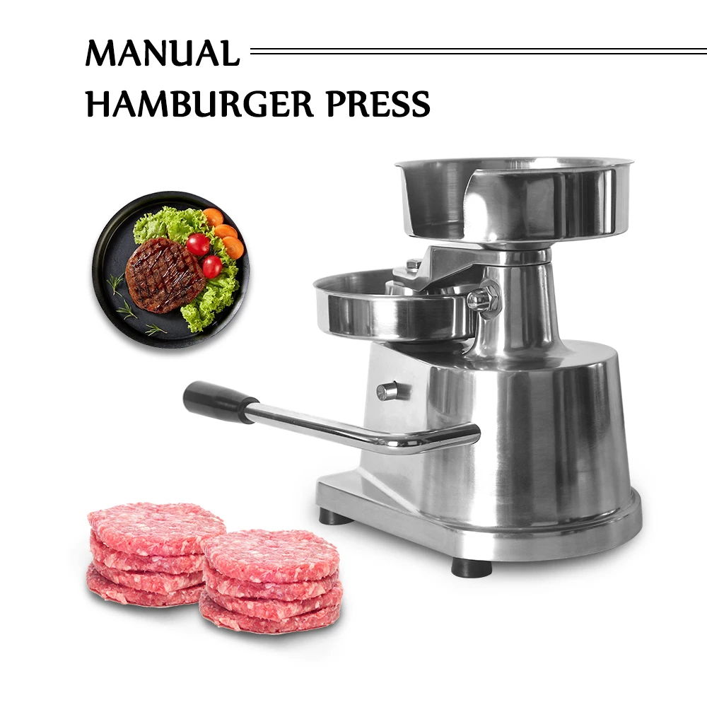 

ITOP 150mm Manual Hamburger Press Machine With 500pcs Burger Paper Stainless Steel sturdy and durable Food Processors