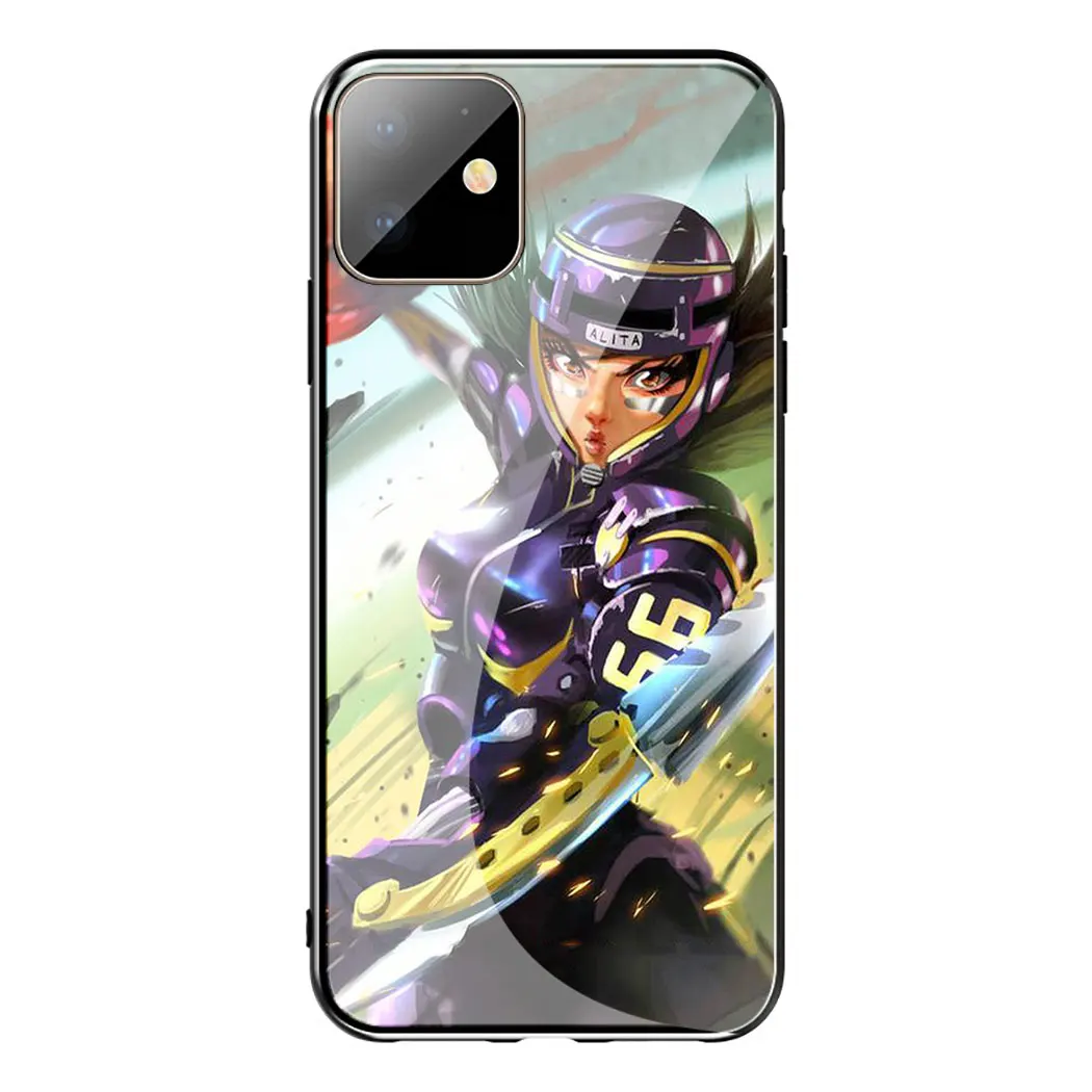 Алита боевой Ангел фильм чехол из закаленного стекла для телефона для Apple iPhone 11 Pro XS Max XR X 8 7 6S Plus 5S SE - Цвет: TG11