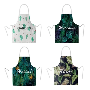 

Senyue Green Leaf Nordic Summer Kitchen Workwear Oil and Pollution Apron Waist Baking Chef Cover BBQ apron