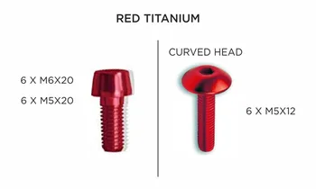 

Titanium Bolts for bike montain mtb M5X20 M6 x20mm red color Mushroom Tapered Head Decoration Disc brake Ti Bolt