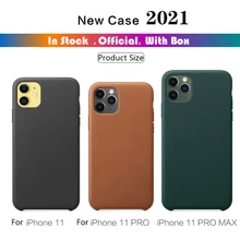 Official Case For iPhone 12 11 Pro Max 12 Mini 11pro 8 7 Plus 8plus X XR XS MAX SE 2020 Genuine Leather Case