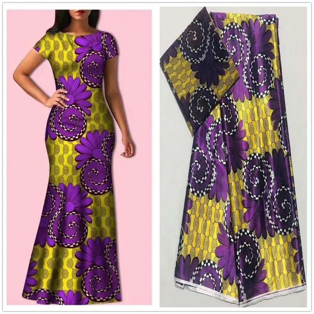 Esewing Модальная атласная шелковая ткань Африканская мягкая восковая ткань с принтом 2 ярда шифон 4 ярда audel modell ИМИТИРОВАННАЯ Анкара ткань