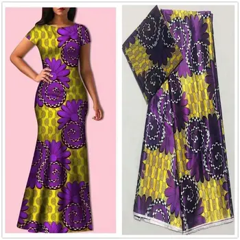 

Esewing Modal Satin Silk Fabric African Soft Wax Print Fabric 2 yard chiffon 4 yard audel modell Imitated Ankara Fabric