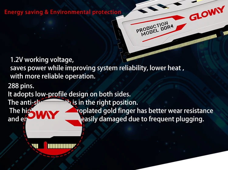 1.2v da memória de gloway garantia vitalícia memória ram ddr4