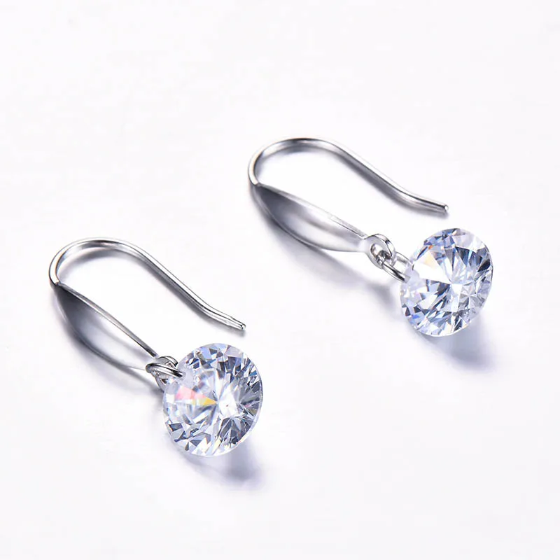 Bague Ringen 925 Висячие серьги из серебра 925 пробы ювелирные изделия с Круглый ААА Циркон женская Мода серебряные ювелирные изделия свадебный подарок