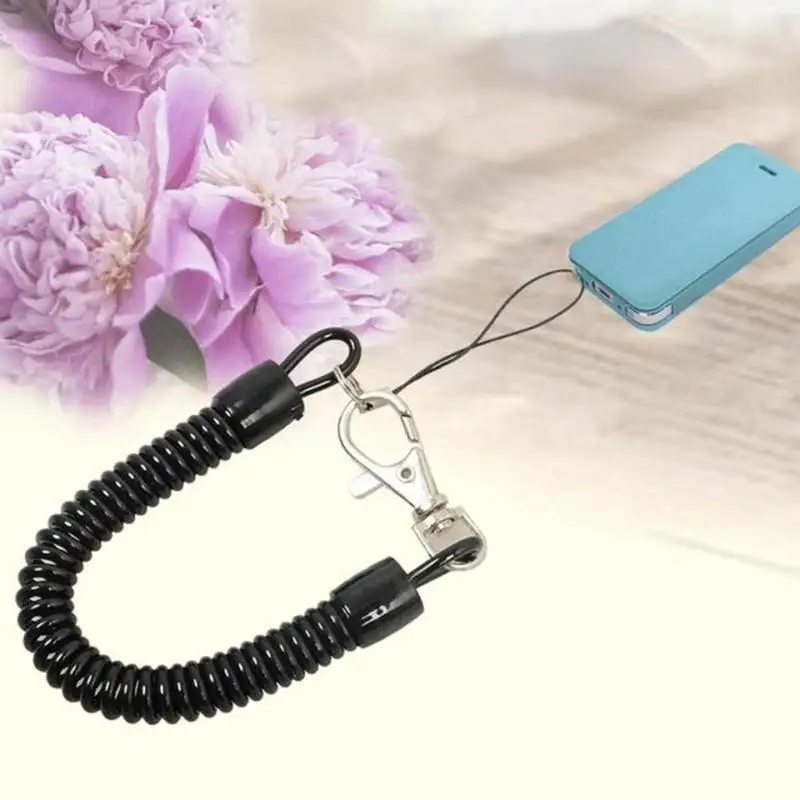 Tactical Lanyard Spring Rope Retractable Coil Stretch Keychain Men women Outdoor Hiking Camping Anti-lost Phone Key Chains Whistle Keychain Keychain Tool Tactical Keychain Keychain Carabiner Keychain Charm Key Ring