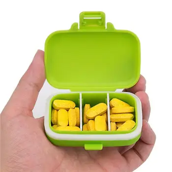 

4 Pcs Foldable and Portable Daily Vitamin Medicine Pill Box Case Container Travel Storage Organizer Container Case