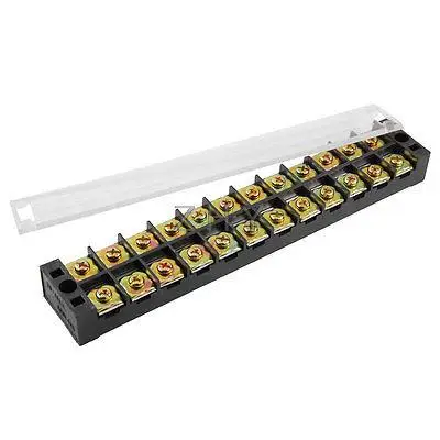 

600V 45A Double Rows Cover Guard 12 Position Terminal Block