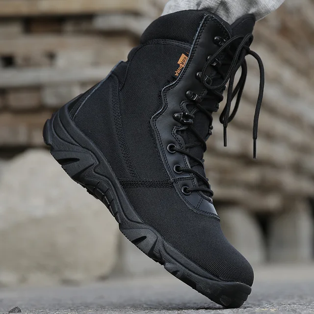 Botas militares para hombre, zapatos impermeables con cordones, de lona,  transpirables, de camuflaje, botines de combate táctico para el desierto,  Invierno|Botas básicas| - AliExpress