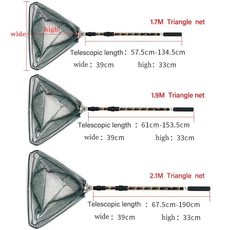 Алюминий сплав 170/190/210 см выдвижной Рыболовные сети телескопическая складная подсак полюс складной сачок для ловли нахлыстом
