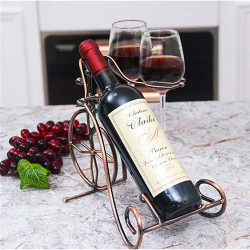 Red Wine Glass Storage Rack Iron Tricycle Wine Display Bracket