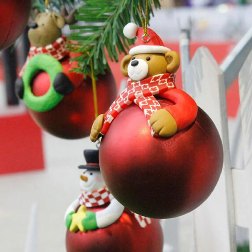1pcs Christmas Ball Cartoon Colorful Balls Cute Christmas Tree Hangings  Polymer Clay Ball Glitter Baubles Xmas Decoration - Christmas Ball  Ornaments - AliExpress