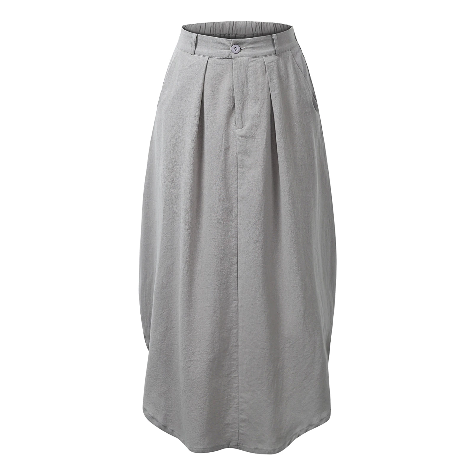 slazenger skort Women Long Skirt Elastic Waist Split Hem Pockets Soft Loose Casual Solid Bottom Ankle-length A-Line Skirt faldas mujer moda white denim skirt Skirts