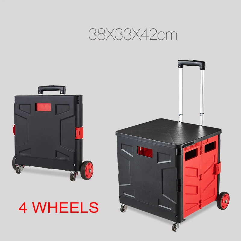 

E-FOUR Multi-function Folding Four-Wheeled Shopping Cart Portable Lightweight Hand Utility Cart Medium Size Load Capacity Carts