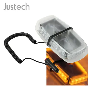 

Justech 12V 24LED Vehicle Roof Flashing Light Magnetic Base 7 Flash Patterns Piranha Yellow IP65 Roof Beacon Strobe Car Light