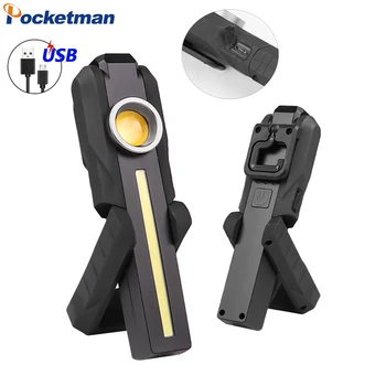 

5500LM Powerful Work Light Magnetic Flashlight with Built-in 18650 Battery Portable Torch USB Rechargeable Flashlight with Hook