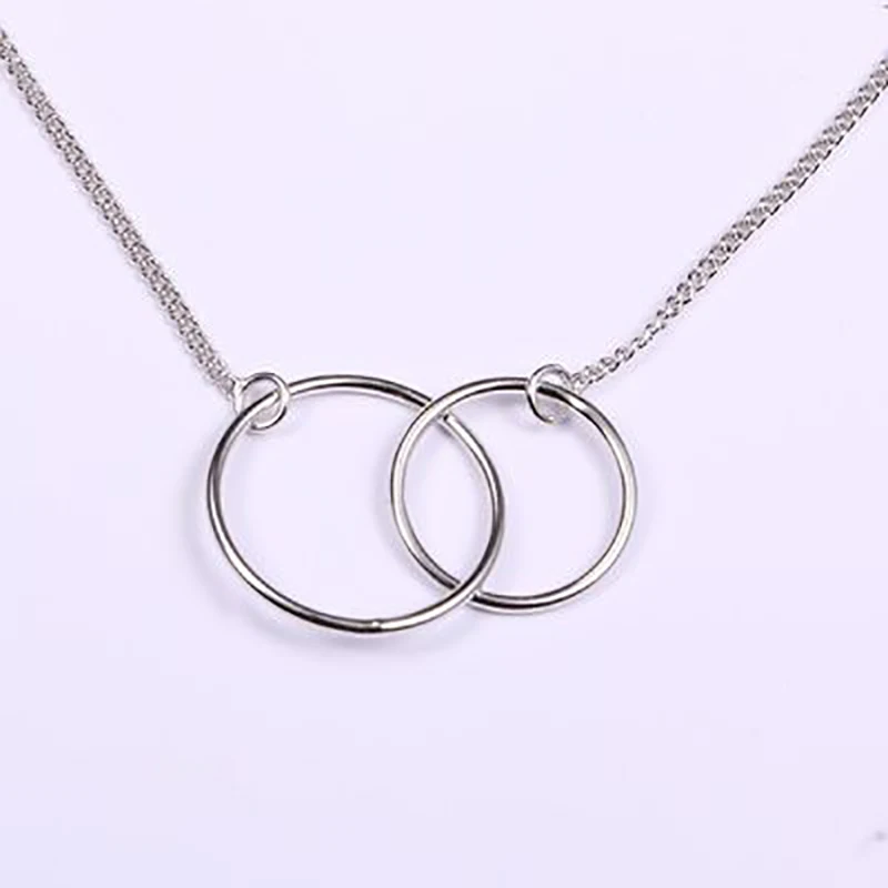 Двойное круглое ожерелье для ключицы 925 пробы Серебряное ожерелье для женщин двойное короткое ожерелье