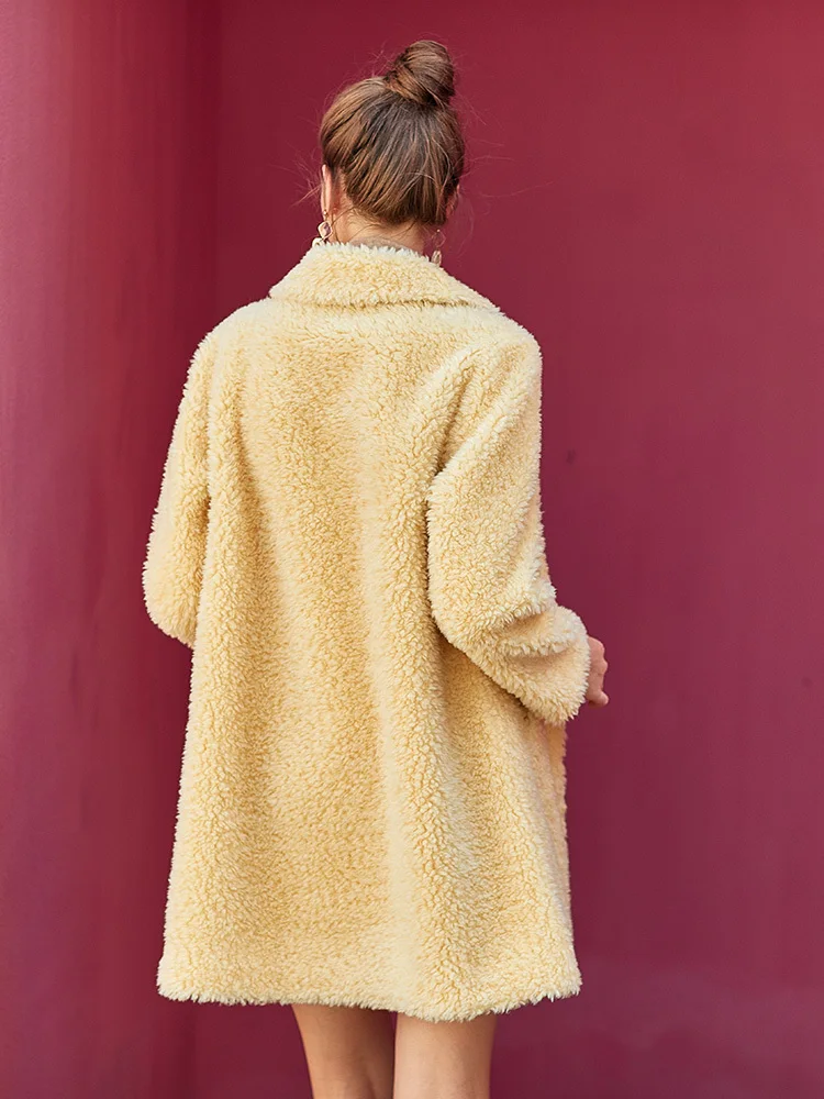 

2020 Women's Fur Coat Winter Coat Women Sheep Shearling 300% Wool Coat Female Pink Long Jacket Chaqueta Mujer MY4238