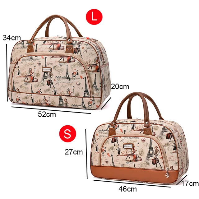 S-ZONE 45L Bolsa de Viaje Lona PU Cuero Fin Semana Bolsa de Viaje Equipaje  de Mano de Gran Tamaño con Correa de Hombro Desmontable para Viajes  Vacaciones Fin de Semana Gimnasio Durante