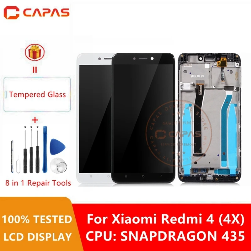 ЖК дисплей с рамкой для Xiaomi Redmi 4X 4 Snapdragon 435 дигитайзер Сменные аксессуары|lcd