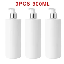 

3PCS Portable Soap Dispensers 500ml PET Empty Refillable Shampoo Lotion Bottles With Pump Dispensers Bath Storage Plastic Bottle