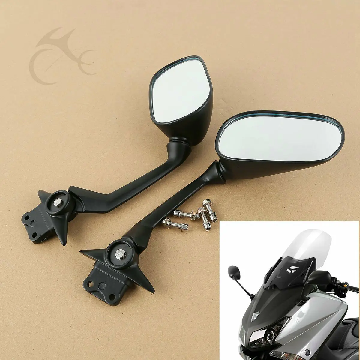 Мотоцикл пара 10 мм боковые зеркала заднего вида для Yamaha t-max 530 2012 2013 12-14