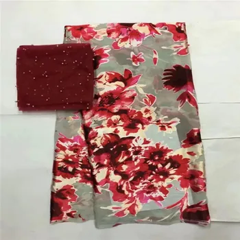 

most beautiful Silk lace (5+2Y)Fabric Satin For Dress new arrival African silk velvet fabric good quality for gold ! LXE062905