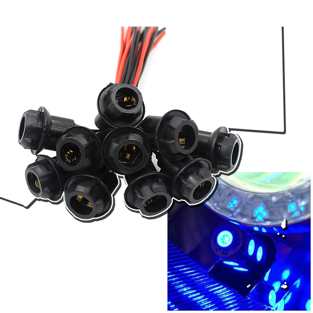10 Pcs Motorcycle Instrument Fog Light Modification T10 Socket Instrument Light Conversion Line Special Accessories