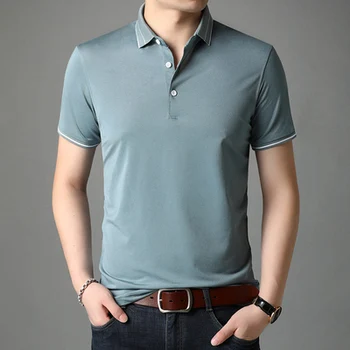 

High-end men's short-sleeved POLO shirt 2020 summer clothes business casual simple casual cotton bottoming shirt