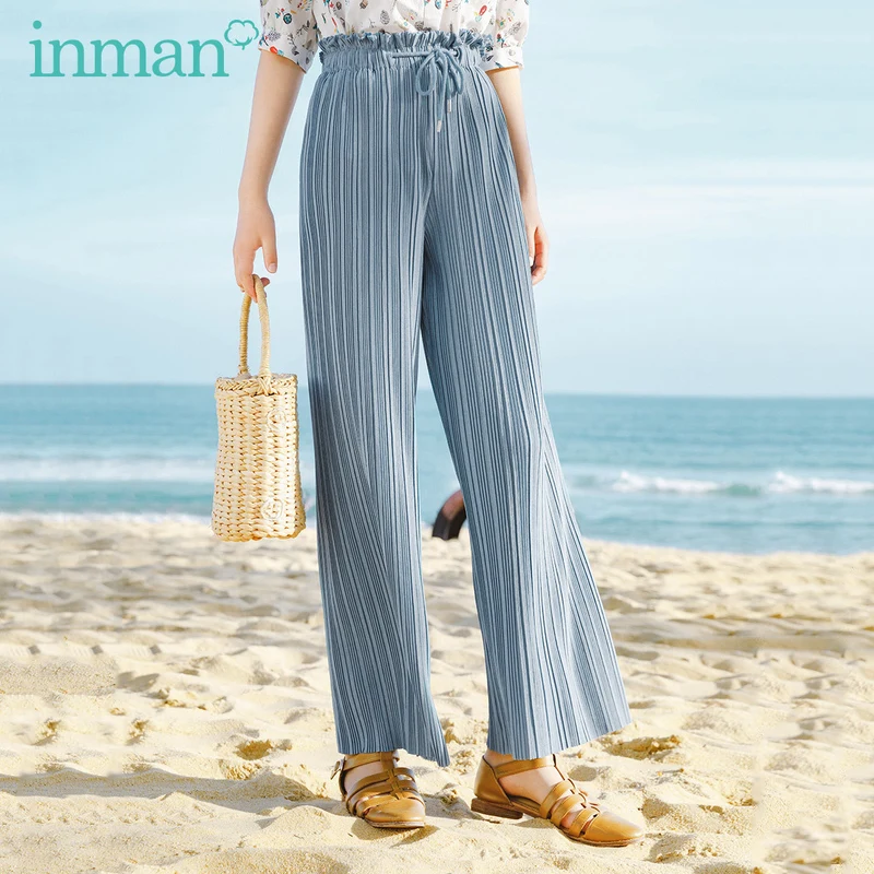 INMAN 2020 New Arrival Plicated Drooping style Bud Elastic Waist Loose Pant INMAN 2020 New Arrival Plicated Drooping style Bud Elastic Waist Loose Pant