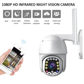 

1080P PTZ IP Camera Wifi Outdoor Speed Dome Wireless Wifi Security Camera Pan Tilt 4X Digital Zoom 2MP Network CCTV Surveillance
