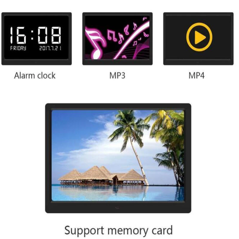 15.4 inch HD Digital Photo Frame MP3 MP4 Movie Player Alarm Photo Frames Photo Digital Picture Frames