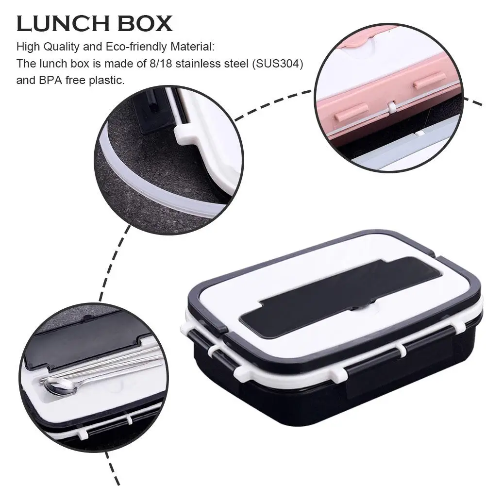 Bento Box 4 сетки большой Ланч-бокс из нержавеющей стали Ланч-бокс Герметичный для детей школьный контейнер для еды Портативный Ланч-бокс для работников