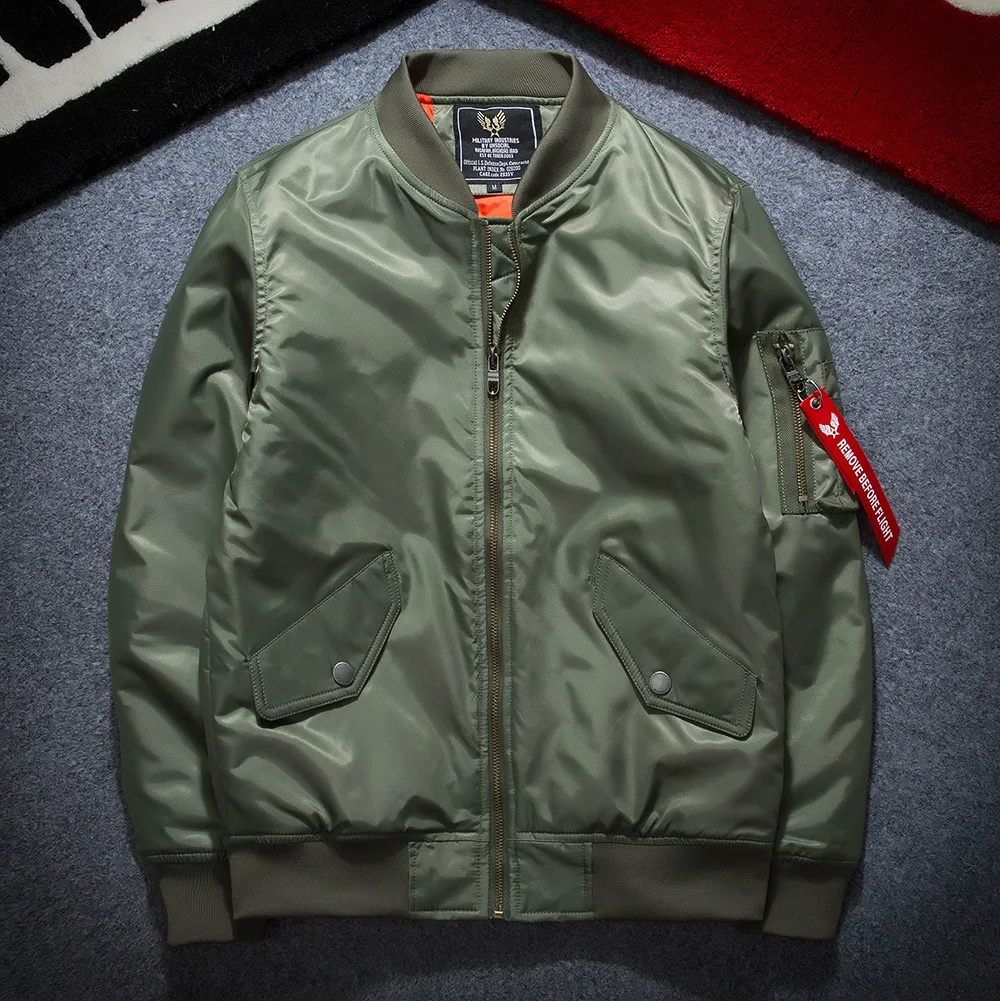 

2019 Autumn Europe And America Popular Brand Solid Color Air Force Pilots Jacket Men's Thin Coat Men Baseball Uniform Couple Clo