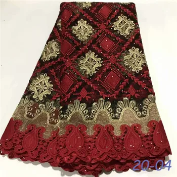 

New French Milk Silk Net Lace Fabric 2020 High Quality African Tulle Lace Fabric With Rhinestone For Nigerian Wedding 03