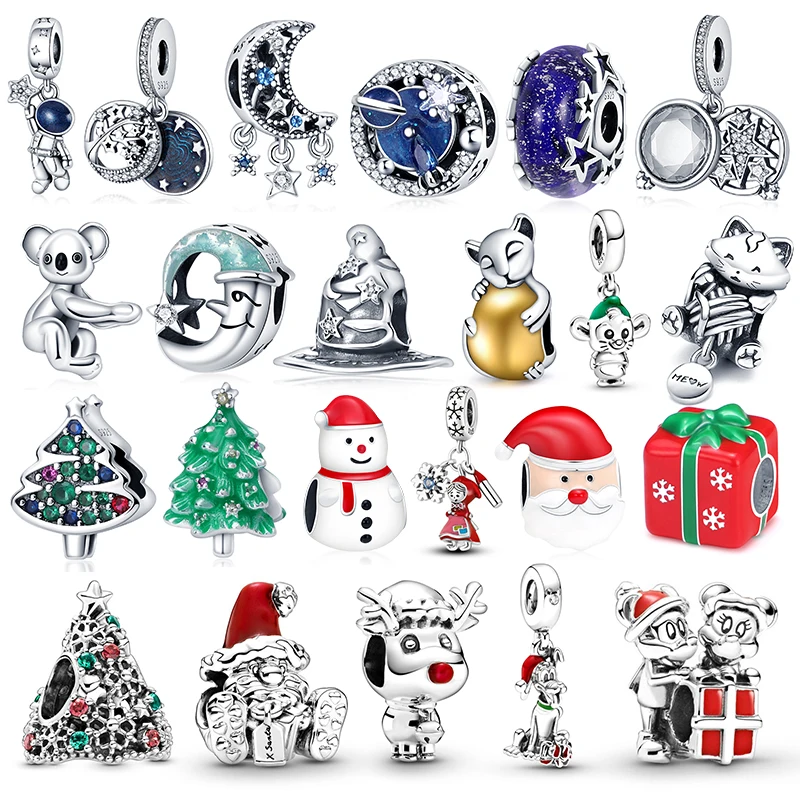 Hot Sale 925 Sterling Silver Christmas Series Charms Beads Fits Original Pandora Bracelet Woman Pendant Diy Jewelry | Украшения и