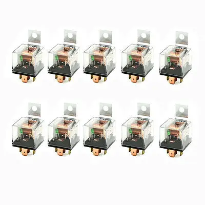 

10 Pcs 1NC 1NO SPDT 5P Green Indicator Light Auto Car Relay 12VDC 80A