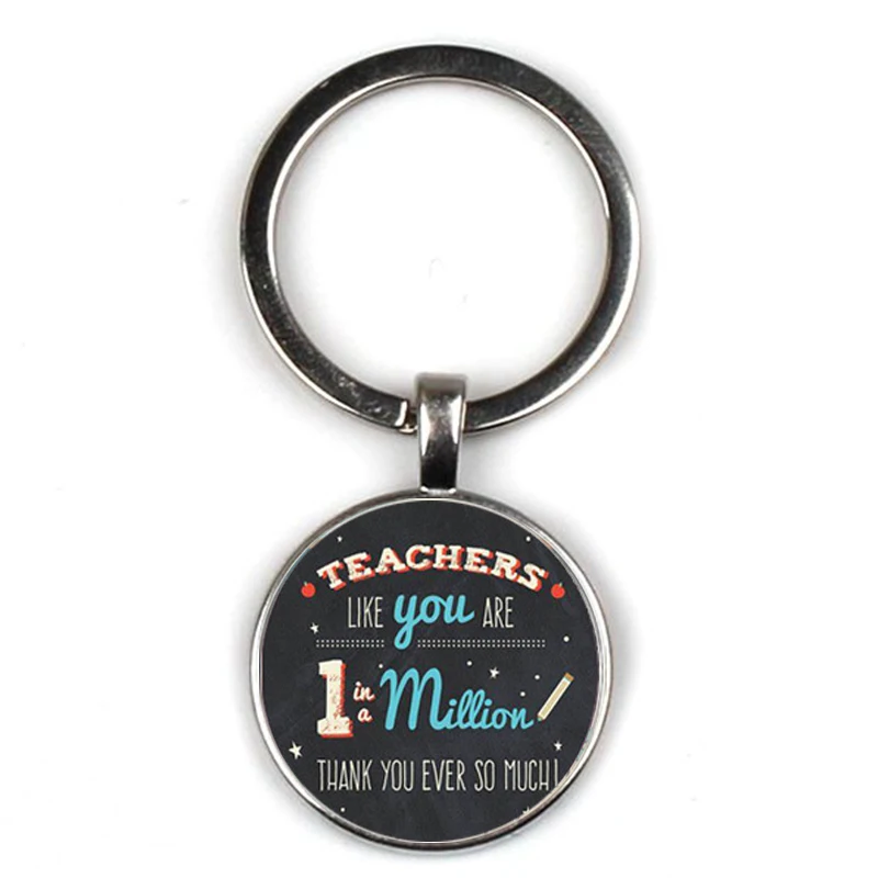 14 Модный текстовый брелок Thank You Teacher, Очаровательная стеклянная кристаллическая подвеска, качественная сумка для ключей, брелок для ключей, женский подарок на День учителя - Цвет: 14