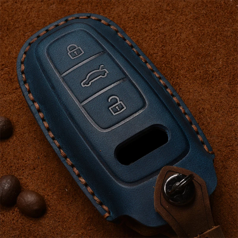 Custodia/cover per Chiave/telecomando in Cuoio Per Audi A1 A3 A4 A5 Q7 A6 C5 C6 Supporto da Auto Borsette A Distanza copertura Auto-Styling portachiavi - H96c257549b4248f99dd9fa774a511da0Q