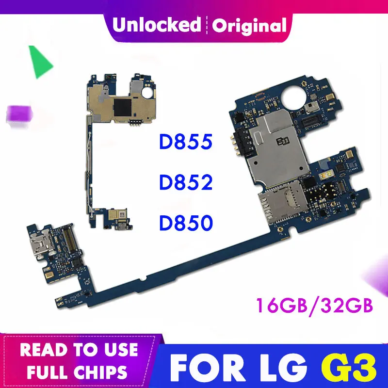 Оригинальная материнская плата для LG G3 D855 16G 32G D852 D850 ОС Android с полным чипом