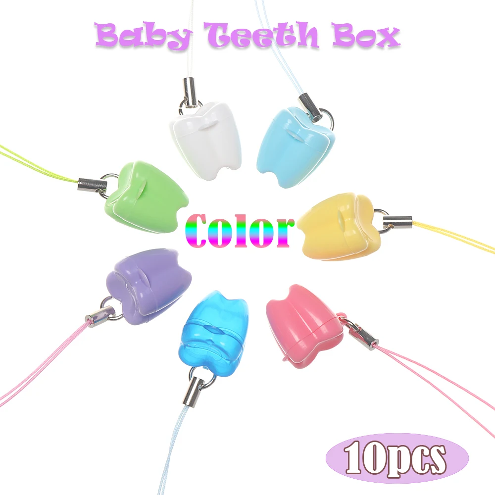 Caja para dientes de bebé bonitos y coloridos, caja para dientes de leche, diente falso para niños, accesorios para dentadura, regalo de clínica Dental, 10 Uds.
