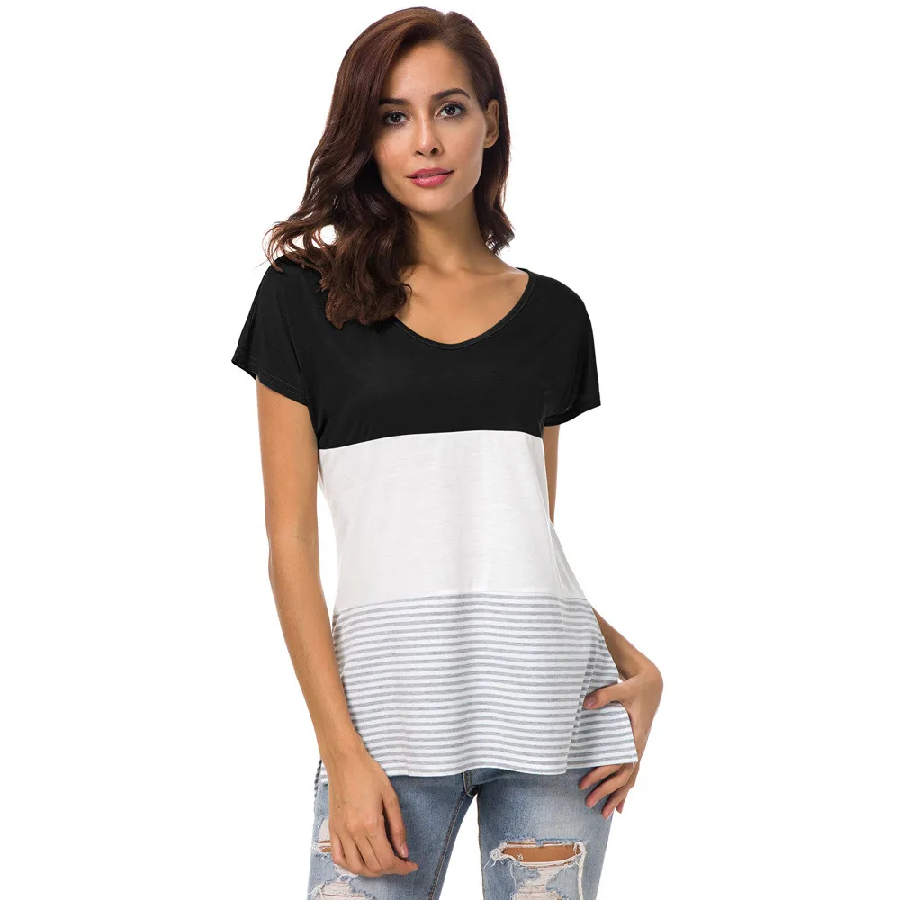 ARLONEET, Женский Топ для беременных и кормящих, одежда с коротким рукавом для беременных Повседневный Топ, футболка в полоску, CJ22