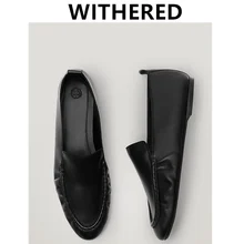 

Maxdutti Women Shoes Flat Shoes Women England Style Simple Solid Soft Genuine Leather Slip-On Loafers Woman Women Shoes Women