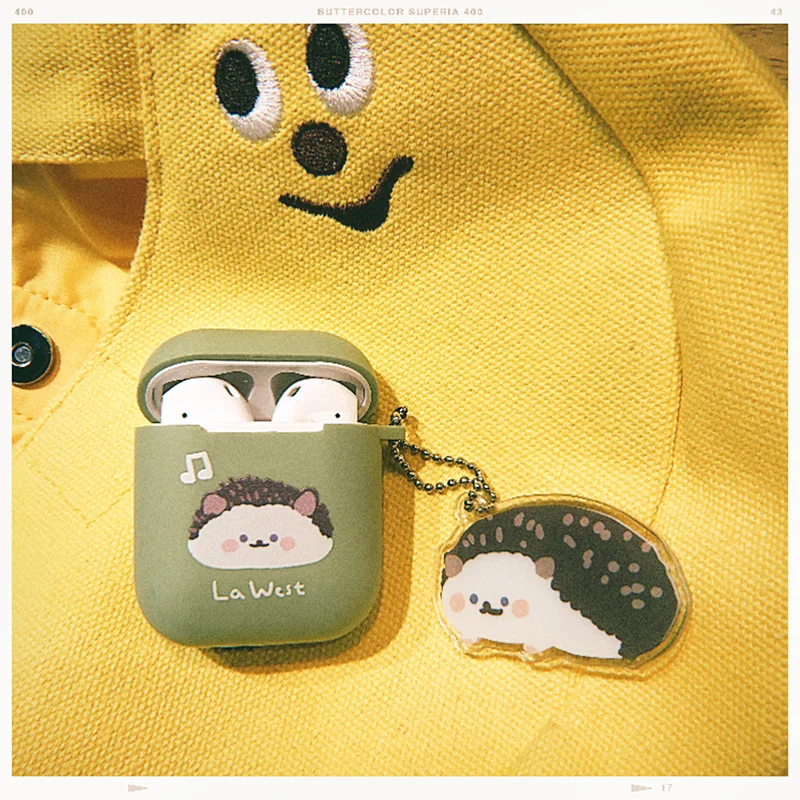 STARRY FOREST X LA WEST Мягкий чехол из ТПУ для Airpods 1/2/PRO с кольцом для ключей для девочек и пар - изображение
